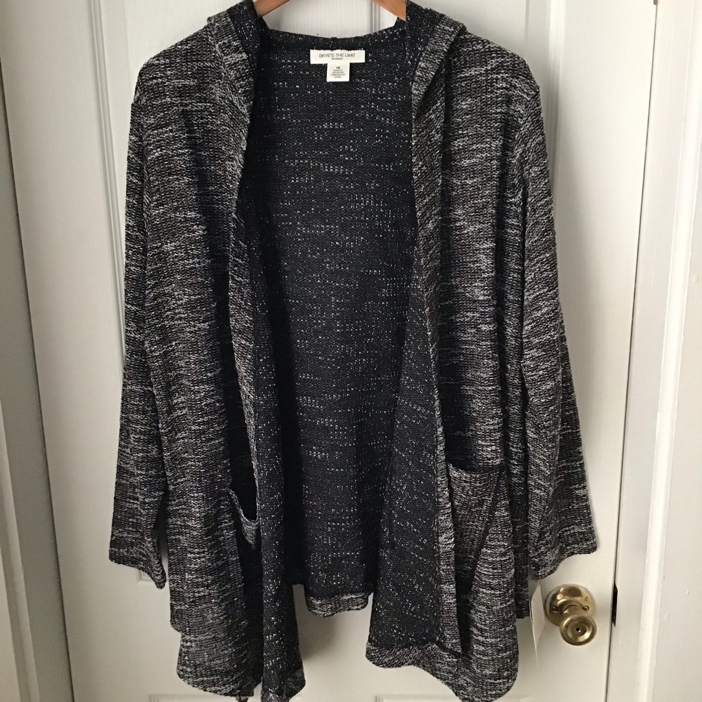 Skyes The Limit: Open Front Hooded Cardigan 1x
